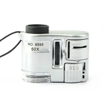 Mini 60x LED-UV-Tasku Mikroskoobi Ehted Luup Luup Kaasaskantavate käeshoitavate Luup Valuuta Detektor