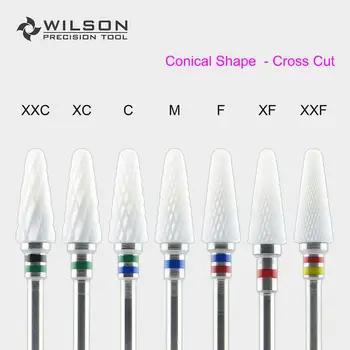 WILSON -Kooniline Kuju - 6.0 mm - Cross Cut - Valge Tsirkooniumoksiid Keraamiline Burrs -PRECISION TOOL