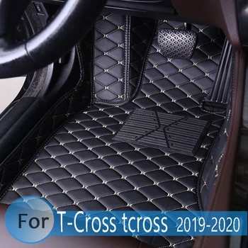 Auto põrandamatid T-Rist tcross 2019 2020 Vaibad Auto Interjööri Aksessuaarid Suu Vaipa Veekindel Autod Volkswagen vw
