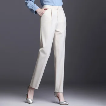Püksid Uued Haaremi Naiste Must Valge Pikad Püksid Kõrge Vöökoht Elegantne OL Vintage Püksid Suurus M 9XL