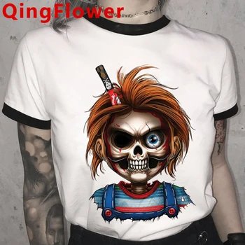 Õudusfilm Chucky Naljakas Cartoon Graafika T-Särk Naiste Harajuku Ullzang Streetwear Tshirt Suvel T-särk Vabaaja Top Tees Naine