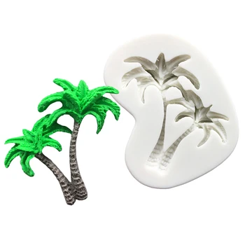 Coconut Palm Tree Silikoon Sugarcraft Cupcake Küpsetamine Hallituse Fondant Kook Dekoreerimiseks Vahendid