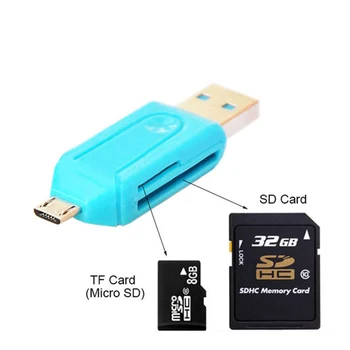 UUS Micro-USB type c & USB 2 in 1 OTG-Kaardi Lugeja kiire USB2.0 Universaalne OTG TF/SD Android Arvuti Laiendamine Päised