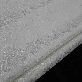 Valge Damast jacquard tapestry satiinist 3D-jacquard brocade kangast kleit padi kardin segast DIY