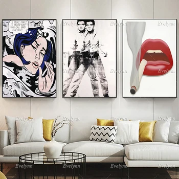 Pop Art Print Sajandi Keskel Seina Art Modern Art Print Roy Lichtenstein Andy Warhol Lõuendile Maali Poster Home Decor Kingitus