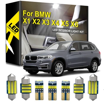 BMTxms Valge Canbus BMW X1 E84 F48 X2 F39 X3 E83 F25 X4 F26 X5 E53 E70 F15 X6 E71 E72 LED Interior Light Pakett Komplekt