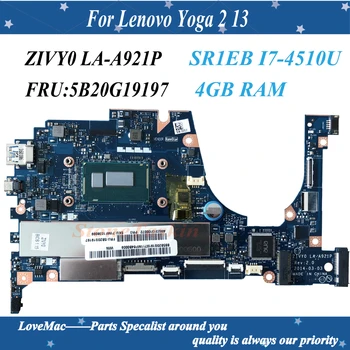Kõrge kvaliteediga FRU:5B20G19197 Lenovo Jooga 2 13 Sülearvuti Emaplaadi ZIVY0 LA-A921P SR1EB I7-4510U 4GB RAM 100% Testitud