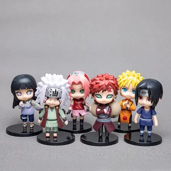 1TK Juhuslik stiilis Naruto Sasuke Uchiha Gaara Hatake Kakashi nukk Meetmed Arvandmed PVC Mudel Jaapani Anime Kingitused Arvandmed Mänguasjad 10CM