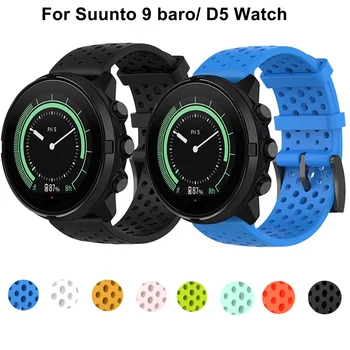 Silikoon Watchband rihmad Suunto Spartan Sport/Sport randme hr jaoks Suunto 9 baro (kõrgusmõõdik / baromeeter/ D5 Vaadata 24mm Asendamine Bänd Käevõru