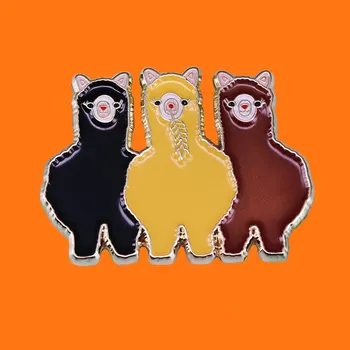 Armas Alpaca Metallist Sõle Huvitav Koomiks Kaunistada Sildid Kogumise Laste Moe Boutique Kingitus Emailiga Sõrmed