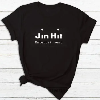 JinHit Meelelahutus Unisex Kpop T-Särk Naiste Mood Puuvillased Lühikesed Varrukad Tshirt Feminina Kirjas Trükitud Naiste T-särgid