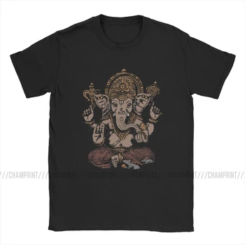 Ganesha 3D T-Särk Meestele Puuvill Vinge T-Särgid, Krae ümber Shiva Hindu Jumal India Lingam Tees Lühikesed Varrukad Riided Camiseta