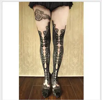 3tk/palju! Hot müük! Uus Mood Naiste Vintage Sukkpüksid Lolita Trükitud Sukkpüksid Wholesales