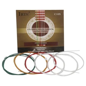 Uus IRIN C105 Vikerkaar Kitarr Strings Nailon Core Värviline, Kaetud Vase Sulamist Haav Akustiline ja Klassikaline Kitarr(.028-.043)