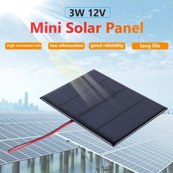 Mini Solar Panel 3W 12V Small Cell Moodul Polükristalset Juhatuse DIY Kit Kaasaskantav Väljas Päikese Laadija Aku Mobiiltelefoni