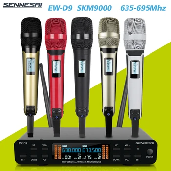 Top Kvaliteetse！SKM9000 Professionaalne Dual Traadita Microphne Staadiumis täitmiseks 2 Kanalid UHF Karaoke Metallist Pihuarvutite