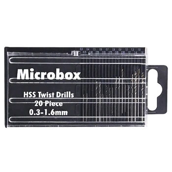 20pcs Käe Puuri 0.3-1.6 mm Mini Drill Bit kiirlõiketerasest Twist Drill Bit Set Micro Drill Bit Komplekt Juhul Puidutööstuse Tööriistad