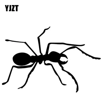 YJZT vähemalt 15,3 CM*10.2 CM Cartoon Ant Auto Uks Muster Vinüül Decal Decor Auto Kleebised Must/Hõbedane C4-2806
