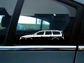 Eest 2x auto siluett kleepsud Volvo V70 3. gen vaguni T5 (koos katuse rööpad S96