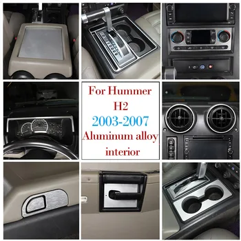 Näiteks Hummer H2 2003-07 Alumiinium Hõbedane Auto Center Control Panel (Õhu Väljalase Ringi Ukse Käepide Anti-Scratch Plaat Tarvikud