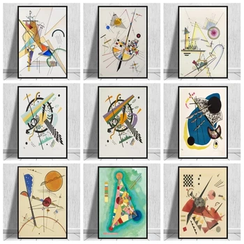 Abstraktne Geomeetriline Kunstniku Poolt Wassily Kandinsky Lõuend Kunsti Maalid, Plakatid ja Pildid Reproduktsioonid Seina Pilte Home Decor