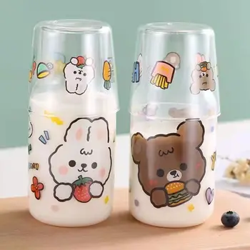 Üks Inimene Joomine Korea Klaas Piima Tassi Armas Tüdruk Süda Leibkonna Vee Tassi Kõrge Temperatuuri Taluva Cup