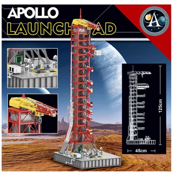 Apollo Saturn V Käivitada Äärmist Tower Kosmosesüstik Ekspeditsiooni Komplekti Ehitusplokid Linna Mänguasi
