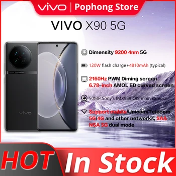 VIVO X90 5G Mobiilne Telefon 6.78 tolline AMOLED Dimensity 9200 Okta Core 120W SuperFlash Eest 50M Triple Kaamera, NFC