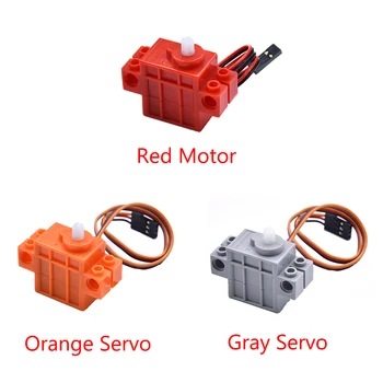 4tk Hall Oranž Geek Servos Punane Käigul Mootori Traati ühilduvad lego jaoks Programmeeritav Diy Kit Elektrooniline Smart Auto