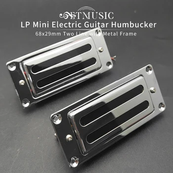Kaks Rida 68x29mm Mini Electric Kitarri Humbucker Pickup jaoks LP Kitarr Silver Värvi (Kaela ja Silla on Universaalne)