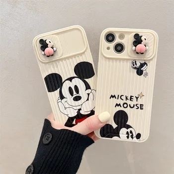 Disney Miki Hiir Sliding Window Telefon Juhtudel iPhone 13 12 11 Pro Max XR, XS MAX X tagakaas