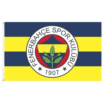 Türgi Fenerbahce SK 1907 Sinine Kollane lipp Kodu Kaunistamiseks Väljas Decor Polüester Bannerid ja Lipud 90x150cm 120x180cm