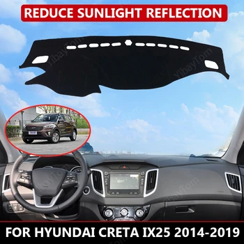 Auto Armatuurlaua Katmiseks Hyundai Creta Ix25 2014-2019 Matt Kaitsekile Päikese Vari Dashmat Juhatuse Pad Auto Vaip