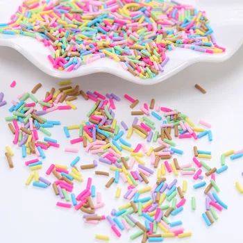 50g Pikk Silindriline Viilud Sprinkles Kook Teenetemärgi DIY Võltsitud Candy Magustoit Mänguasjad Kohev Slimes Asjade Muda, Savi Võlusid 5mm