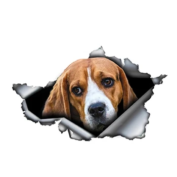 Veekindel Lõbus isekleepuvad 3D Decal Beagle Koera Lemmiklooma Auto Kleebis Veekindel Auto Decors kohta Kaitseraua Tagumise Akna Sülearvuti