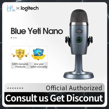 Logitech Sinine Yeti Nano USB Mikrofon Lihtne Paketid Mängude Live Kondensaator Mikrofon koos BlueVoice Mõju Nr-Latency Pc-Mac