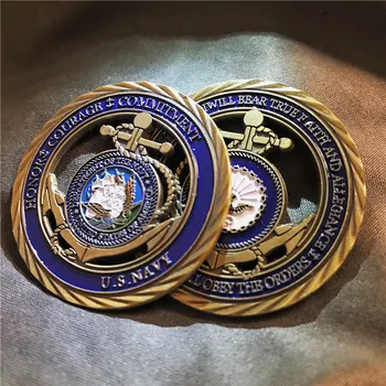 Sõjaline Mereväe Väljakutse Mündi Mereväe Core Väärtus Metall, Pronks Õõnes Kunsti Laekuva Home Decor Veteran Kingitus Kohustuse Mündi