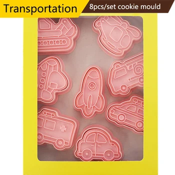 8 tk/set Transport Cookie Kutter 3D Plastikust Pressable Küpsise Hallituse Küpsetamine Tarvikud Küpsise Kaunistus Vahendid
