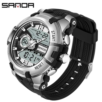 SANDA Meeste Sõjalise Watch G Stiilis Brändi Sport Watch LED Digitaalne 50M Veekindel Watch S Šokk Mees Kell Relogio Masculino