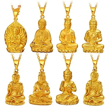Trendikas 3D Gold Avalokitesvara Amitabha Buddha Ripats Kaelakee Naiste Ehted Fashion Hõbe 925 Kett Kaelakee Naine Bijou