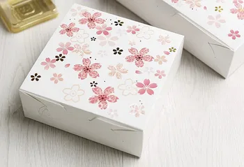 Tasuta kohaletoimetamine väike roosa sakura teenetemärgi paberi kasti kook pakendi magustoit box pakkuda pulm soosib kommi, küpsise karbid pakkimine