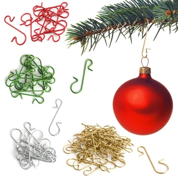 50tk Christmas Ornament Metallist S-Kujulised Konksud Metallist Sepistatud Pool Vastupidav Jõulupuu Palli Ripatsid Rippuvad Pärg Xmas Konks