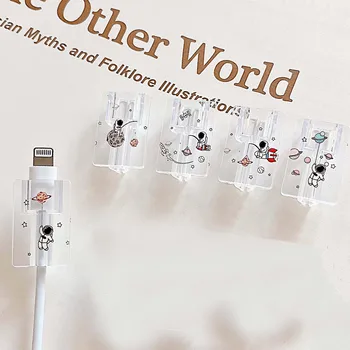 Armas astronaut Laadimine USB Kaabel, Kõrvaklapid Hammustab iPhone Kaabel Hammustada line Protector Silikoon Kate Andmed Juhe kaitsev