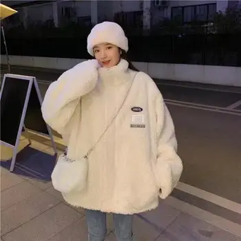 Sügisel ja talvel uue lamba villast mantlit naine 2021 korea lahti õpilased laisk tuul paksenenud puuvilla riided puuvillased riided
