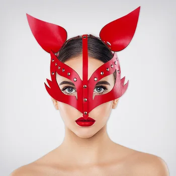 Exotic Kostüümid Nahast Bondage Gooti Fox Mask Magada Eyeshade Kinnismõte PU SM Sõge Paarid Bdsm Täiskasvanud Vahend Närviline Naine