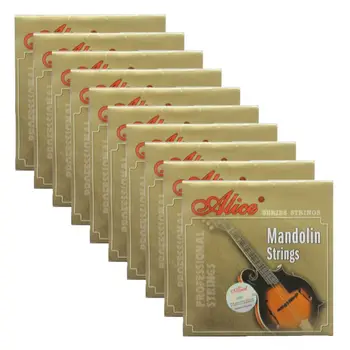 10Sets Alice Mandoliin Stringid hõbetatud vasesulamist Haava EADG AM03