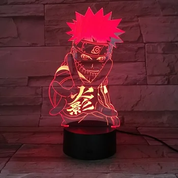 Naruto Figuriin Anime Uzumaki Naruto 3D LED Light USB LED Öö Lambi Uudne Light Mutilcolor Laste Laua Lamp Home Decor