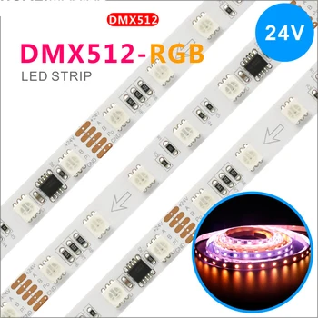 5M DMX512 RGB RGBW 5050 24V led riba Digitaalse Muutlik rgb Led Riba, DMX programmeeritav Led Lindi 60 LED/M 10 pixel/m, Veekindel
