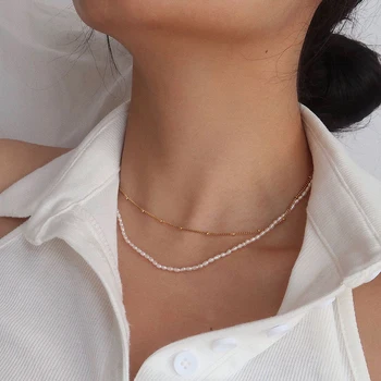 IPARAM Naiste Pearl Bead Chain Krae Kaelakee Retro Mitmekihilised Pearl Kett Choker Kaelakee 2021 Bohemian Trend Ehted Kingitus