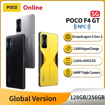Globaalne Versioon POCO F4 GT 5G Nutitelefon 128GB / 256GB Snapdragon 8 Gen 1 120W HyperCharge 120Hz AMOLED pop-up vallandab NFC